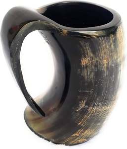 Tasse en corne de buffle naturelle de style viking faite à la main avec enveloppe en cuir pour des cadeaux personnalisés au prix de gros par CRAFT ZONE EXPORT - Product Image 3