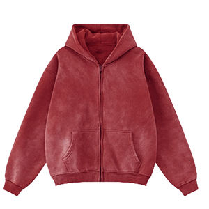 Sudadera con Capucha y Cremallera para Hombre, Lavado Ácido, Estilo Urbano, Algodón Grueso, Fabricación Directa de Fábrica OEM ODM - Product Image 6