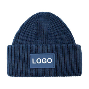 Bonnets d'hiver tricotés sur mesure, en acrylique, avec bordure, logo brodé en 3D, pour usage quotidien, entreprise, extérieur, avec couleur personnalisée - Product Image 1