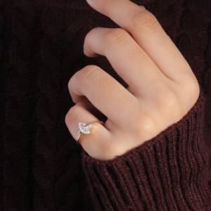 VVS Moissanite Diamond 925 plata esterlina 18K chapado en oro blanco solitario compromiso anillo de bodas joyería de moda para - Product Image 2