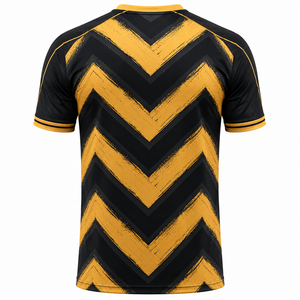 Maillot de football personnalisé Chevron noir et or, motif zig-zag, respirant, sublimation, uniforme d'équipe, vente en gros OEM - Product Image 2