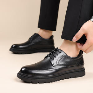 Zapatos de vestir de cuero para hombre de alta calidad, antiarrugas, impermeables, fáciles de limpiar, duraderos, para oficina, bodas y uso diario. - Product Image 4