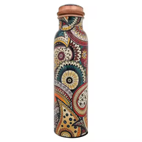 Bouteille d'eau en cuivre de qualité supérieure, écologique, 1000 ml, design martelé, bienfaits ayurvédiques, 100% pure, pour une boisson saine