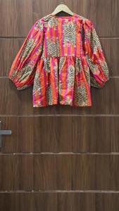 Mini-robe Kyra pour femme-Top tunique à imprimé tigre avec encolure profonde et fermeture par ficelle - Product Image 5