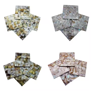 Posavasos de nácar hecho a mano con incrustaciones de concha posavasos para el hogar, la cocina o la decoración de la Oficina - Product Image 4