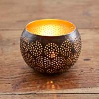 Bougeoir en bois de coquille de noix de coco top vente de supports de conception de palmier de coco écologiques pour bougies chauffe-plat