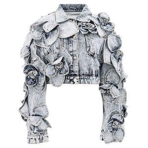 Veste en jean courte à rayures vintage personnalisée |   Vêtements pour hommes respirants, dernier design avec des coutures tendance - Product Image 1