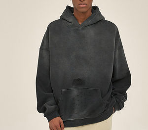 Sudadera con capucha extragrande para hombre al por mayor 100% algodón lavado con piedra logotipo personalizado moda Otoño bordado estampado manga larga ropa de calle - Product Image 1