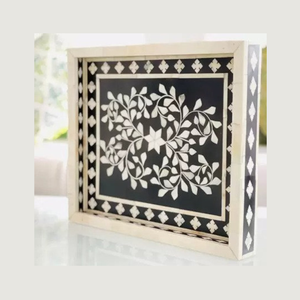 ถาดเสิร์ฟขนาดใหญ่ของตกแต่งบ้านพร้อมถาดใส่กระดูกดีไซน์เรขาคณิตสีดำและสีขาวสำหรับใช้เป็นของขวัญโรงแรมและร้านอาหาร - Product Image 4