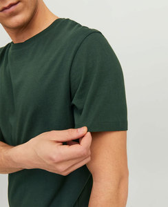 Verano logotipo personalizado manga corta 220g peso pesado Color sólido blanco 100% algodón liso Unisex camiseta transpirable - Product Image 1