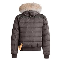 Bomber OEM Homme Personnalisé de Haute Qualité en Cuir Synthétique Imperméable Rembourré Duvet de Canard avec Capuche en Fausse Fourrure