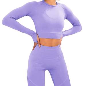 Mallas deportivas de gimnasio para mujer, pantalones de Yoga para correr de cintura alta, conjuntos de Fitness para gimnasio, dos piezas - Product Image 3