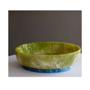 Bol de service en résine fait à la main effet marbre brillant look élégant adapté aux collations salades fruits ou décoration intérieure - Product Image 6