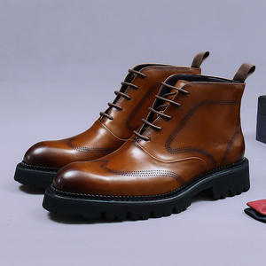 Botas de Vestir de Cuero para Hombre, Estilo Ejecutivo, Botines Formales para Negocios, Oficina, Aspecto Elegante, Botas con Cordones - Product Image 3