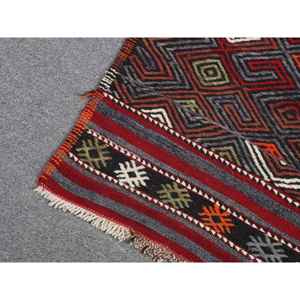 พรมวินเทจตุรกีขนาด 2.2x4.2 ฟุต พรมขนาดเล็ก พรมขนสัตว์เปอร์เซียสีแดงเขียว - Product Image 5