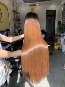 Perruques droites frontales Extension de cheveux de donneur donneurs multiples cheveux humains vietnamiens pré-plumés nœuds de blanchiment naissance des cheveux de bébé - Product Image 5