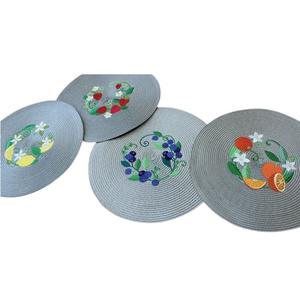 แผ่นรองจานปักลายหลากสี,แผ่นรองจานสำหรับตกแต่งบ้านงานแฮนเมดทรงกลมสินค้าใหม่ - Product Image 3