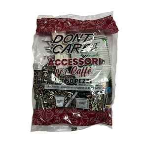 KIT Celestino Vasos de Papel Desechables Biodegradables Compostables + Agitadores + Azúcar 50 Uds bolsa para Ho.Re.Ca. 100% ecológico - Product Image 2