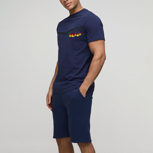 Nouvel ensemble court unisexe 2026 en coton 100% respirant, taille plus, pour l'entraînement sportif, longueur genou, avec logo personnalisé imprimé, tendance et solide - Product Image 6