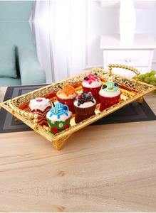 Bandeja de Ramadán de metal con Diseño Artesanal, ideal para servir bocadillos de frutas y durante las noches sagradas de Ramadán - Product Image 4