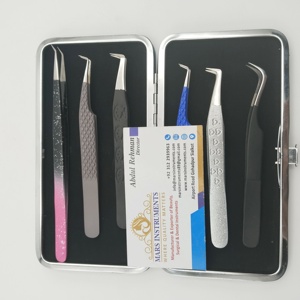 Pinzas para pestañas de acero inoxidable rosa con mango de corazón Pinzas para extensión de pestañas con punta de fibra Nano Grip sostenibles ecológicas - Product Image 5