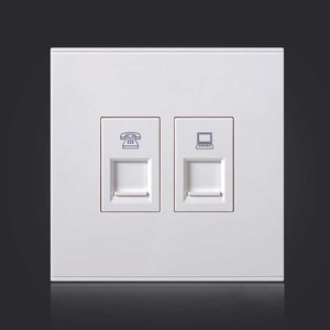 Điện thoại + máy tính tường ổ cắm cổng kép RJ45 máy tính Mạng điện thoại thông tin ổ cắm Bảng điều khiển - Product Image 6