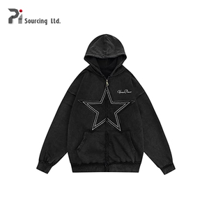 Sudadera con capucha de manga larga para hombre, con logotipo personalizado, de algodón, con estampado de cantidad, elegante, con cremallera, venta al por mayor - Product Image 5