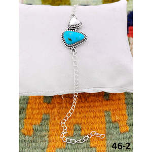 Southwest Handmade Santa Maria <b>Cuff</b> <b>Bracelet</b> with White Buffalo & Sterling <b>Silver</b> Fashion Accessory - Product Image 1