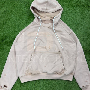 เสื้อฮู้ดดี้ผู้ชายสไตล์ดิสเทรสแบบสั่งทำพิเศษ คุณภาพสูง ผ้าฝ้าย สตรีทแวร์ สำหรับฤดูใบไม้ร่วง เสื้อฮู้ดดี้ผู้ชายสไตล์ดิสเทรส - Product Image 4