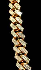 Collar de Cadena Cubana de Lujo con Incrustaciones de Diamantes, Chapado en Rodio, Tono Dorado, Estilo Hip Hop, Joyería Ortodoxa de Moissanita, Regalo y Fiesta - Product Image 2