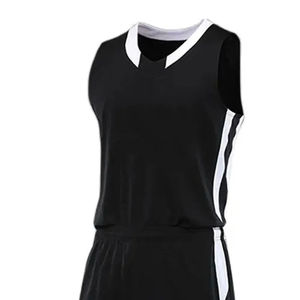 Uniforme de basket-ball à col rond, marque de qualité supérieure, dernières conceptions, sport et style de vie, couleurs noires, service OEM, nouvel uniforme de basket-ball - Product Image 3