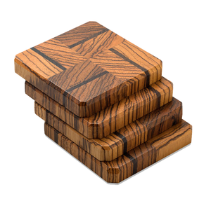 Posavasos de decoración de madera con logotipo personalizable para bebidas calientes y frías, forma cuadrada, venta al por mayor, productos de 6 uds. - Product Image 2