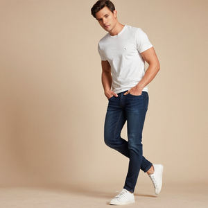 Jeans de Hombre Ajustados con Mezclilla Elástica, Corte Moderno, Cintura Cómoda, Ropa Casual para Uso Diario, Oficina, Estilo Urbano, Duraderos y a la Moda - Product Image 6