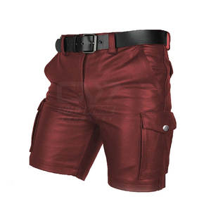 Pantalones cortos de cuero a la moda hechos a medida diseño OEM pantalones cortos de cuero genuino duraderos superventas a la venta - Product Image 2