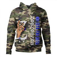 Vente en gros Personnalisable Camo Zeta Phi Beta Fraternité Pull Zip Up Bonne Qualité Prix Pas Cher Tendance Fraternité Sweat à capuche