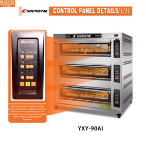 <span class=keywords><strong>Four</strong></span> à gaz Southstar à 3 niveaux et 9 plateaux, grande capacité, adapté aux hôtels, aux magasins et aux cantines, avec un panneau de commande facile - Product Image 2