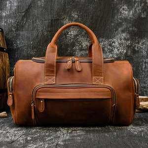 Weekender Duffel Sac de week-end en cuir vintage Awesome Travel Outdoor Business Bagages Bag Custom Bag - Product Image 5