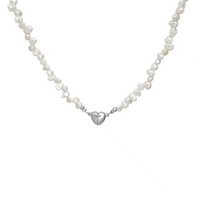 Collier pendentif en perle baroque irrégulière plaqué or en acier inoxydable pour femme H2 Jewelry C0002, fermoir magnétique en forme de cœur, chaîne à maillons
