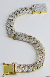 Pulsera de Eslabones Cubanos de Plata de Ley Unisex de Lujo, Microincrustaciones de Diamantes Moissanite Cultivados en Laboratorio, Chapado en Rodio, Moderna para Fiestas - Product Image 4