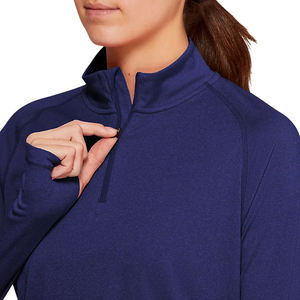 Bajo MOQ ligero cómodo tela mujeres 1/4 Meath precio barato superior al por mayor fabricante secado rápido media cremallera camisas - Product Image 6