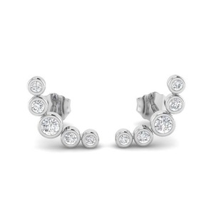 Elegantes Pendientes de Diamantes Redondos de 0.30 Ct, Diamantes Cultivados en Laboratorio en Platino, para Bodas, Compromisos y Fiestas - Product Image 2