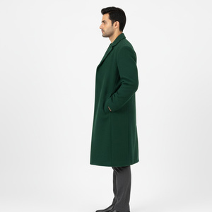 Manteau élégant en laine et polyester pour hommes, doublure en fourrure de renard véritable, séchage rapide, respirant, logo personnalisé, manteau à la mode pour l'hiver, OEM - Product Image 3