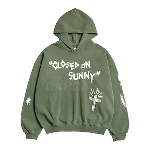 Sudadera con capucha de manga larga para hombre, traje de invierno con logotipo personalizado, patrón de Pekín sólido, teñido liso para uso relajado solamente - Product Image 3