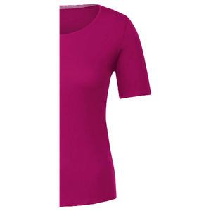 Nouveau T-shirt personnalisé pour femme, col rond, manches courtes, uni, écologique, respirant, jersey simple, gaufré, toutes saisons - Product Image 5