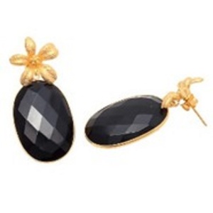 Boucles d'oreilles ovales en argent Sterling 925 avec pierre d'onyx noir, nouvel arrivage - Product Image 1