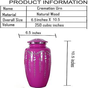 Urne funéraire en aluminium fabriquée à la main Souvenir funéraire adulte pour hommes femmes enfants et cercueil pour cendres homme adulte - Product Image 5