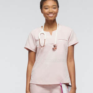 ชุดสครับผู้หญิงคุณภาพสูง ผ้าฝ้าย 100% แบบสั่งทำพิเศษ มีกระเป๋าสองช่อง ราคาประหยัด ผ้าแคนวาส ชุดยูนิฟอร์มโรงพยาบาล - Product Image 2