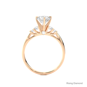 แหวนหมั้นเพชรสำหรับผู้ใหญ่1.02 CT ทรงกลมสีเหลืองทอง CVD เพชร CVD ครบรอบของขวัญแหวนสำหรับผู้หญิง - Product Image 6