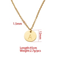 Dina – collier de lettres initiales en acier inoxydable, plaqué or 18K PVD, 26 lettres d'alphabet gravées, collier à breloques pour femmes, vente en gros