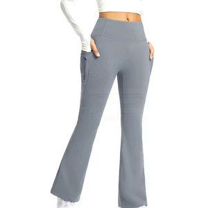 Active Fitness Wear Flare <b>Leggings</b> <b>Tummy</b> <b>Control</b> Yoga <b>Gym</b> Fashion Women High Waist Spandex/Nylon Lightweight Breathable - Product Image 3